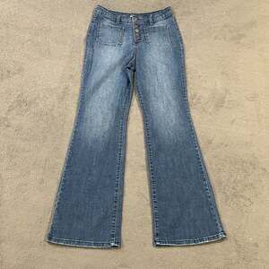 Style & Co High-Rise Exposed Button-Fly Bootcut Jeans Women's Size 12